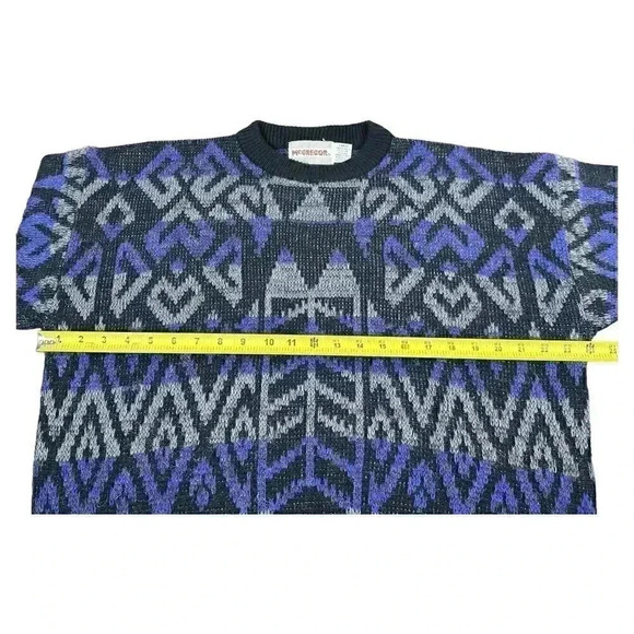 Vintage McGregor Sweater Sz Large Acrylic Geometric Abstract Mens 1980s Usa - Picture 11 of 11